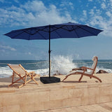 15ft Patio Umbrella, Outdoor Double Sided Umbrella with Crank Handle,