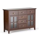 Artisan Solid Pine Wood 54 inch Contemporary Sideboard Buffet Credenza in Russet