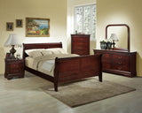 Furniture 5pc Queen Size Sleigh Bedroom Set Louis Philippe Style in Cherry Finish (Cherry)