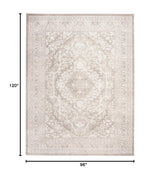 8x10 Area Rug - Reflection Collection - Beige & Cream Non-Shedding Rug