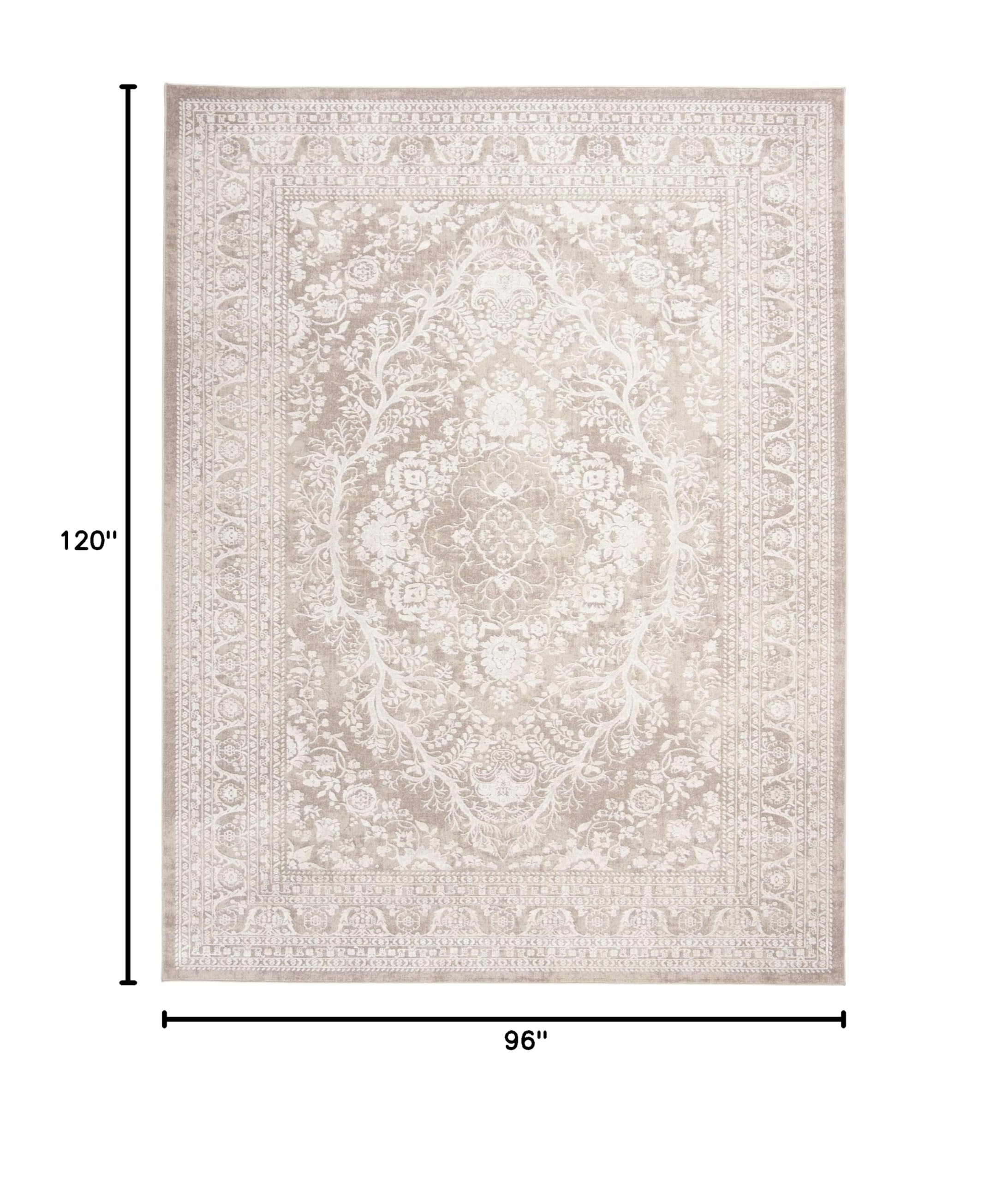 SAFAVIEH Area Rug 8x10 - Reflection Collection - Large - Beige & Cream, Non-Shedding & Easy Cleaning, Ideal for Living Room, Bedroom, Dining Space (RFT668A)