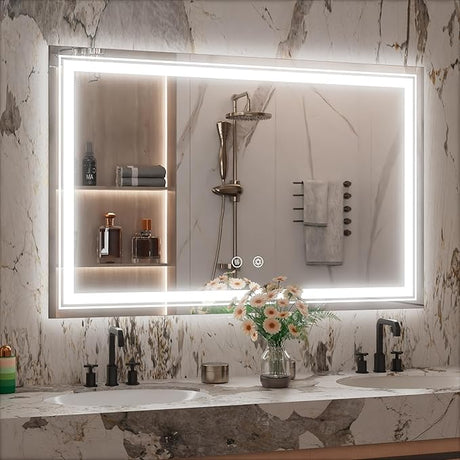 LED Bathroom Mirror, 30 x 36 Inch Anti-Fog Lighted Bathroom Mirror