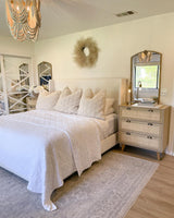 Rattan Nightstand Boho Cabinet Small Dresser