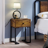 Nightstand with Storage Drawer Set of 2, End/Side Table for Bedroom