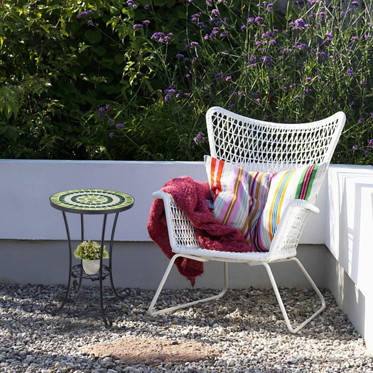 Outdoor Side Table Mosaic Patio Table Accent Tables