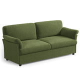 72" Loveseat Sofa Couches for Living Room, Modern Comfy Lambs Wool Fabric Wood Leg Small Couch with Deep Seats, 2 Seater Green Cloud Couch with Large Storage Space for Bedroom, Office, Apartment