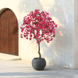 Bougainvillea Tree,7FT Fake Bougainvillea Trees with Flowers in Grey Planter