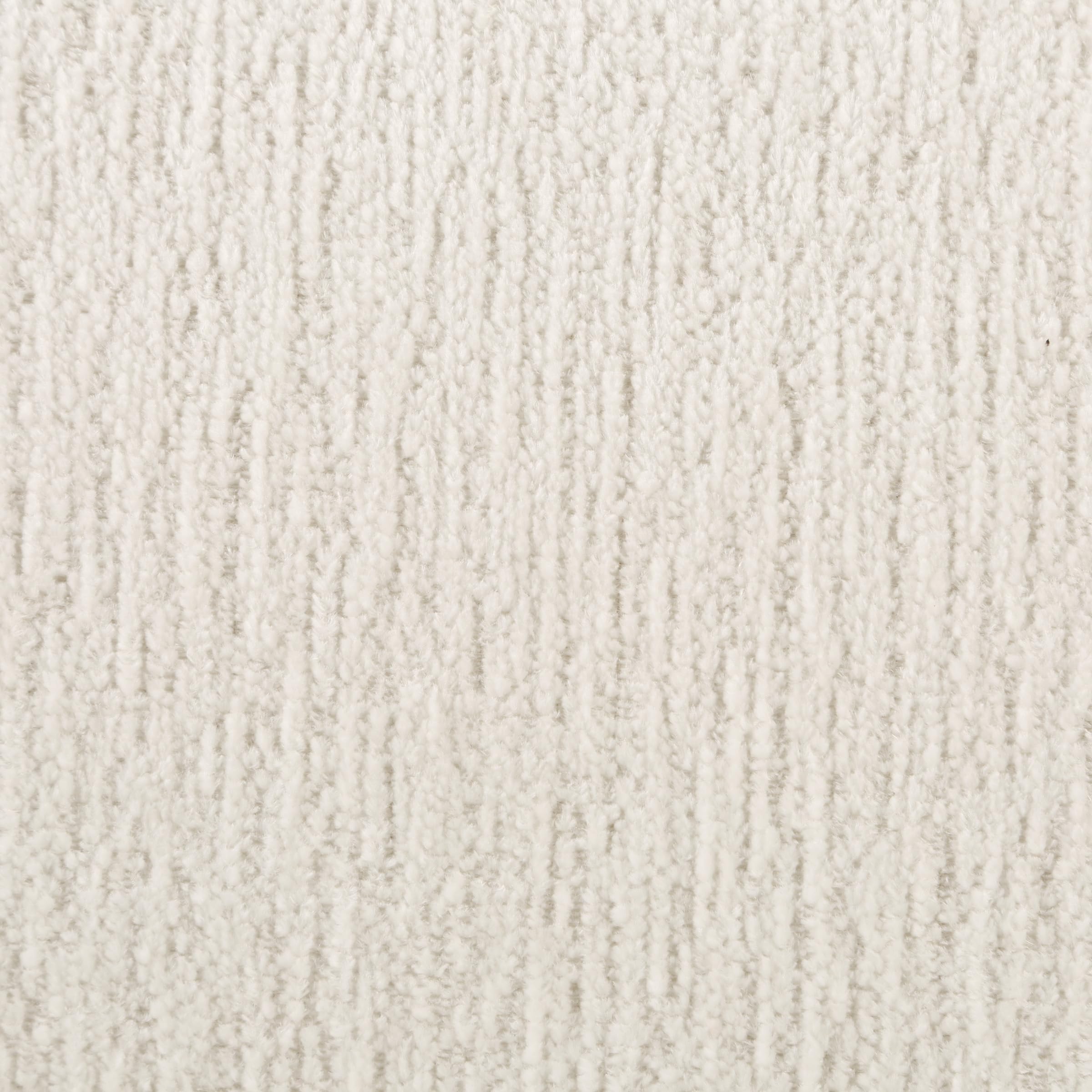 Cameron Contemporary Padded Bench with Natural Legs, White Fabric