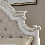 Magnolia Manor King Upholstered Bed - Antique White Tufted Chenille