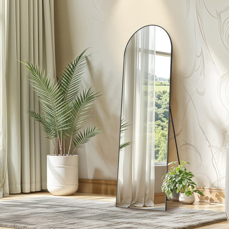 Arched Full Length Mirror, Floor Mirror with Stand, Hanging Mirror Full Length for Home