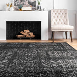 Arlena Vintage Traditional Area Rug 10x14 - Black Grey
