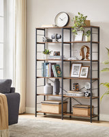 6-Tier Tall Bookshelf, Bookcase, Large Metal Shelf, 11.8 x 47.2 x 67.9 Inches