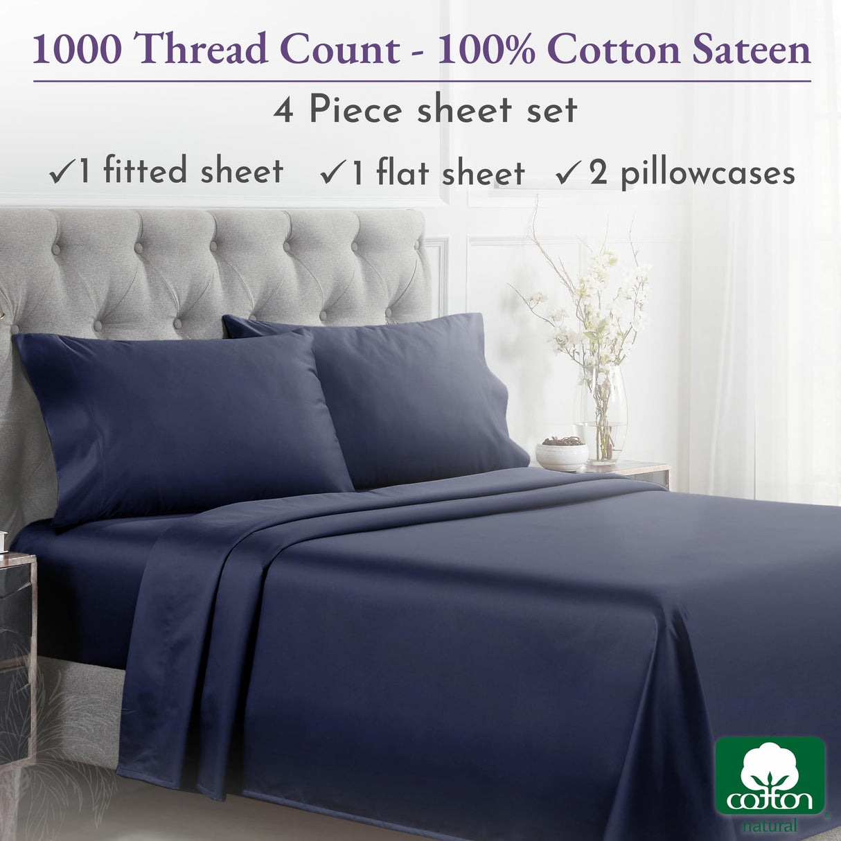 1000 Thread Count King Size Sheet Set, Winner Architectural Digest Best Sheet,