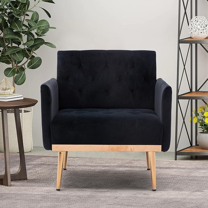 Modern Velvet Single Sofa Chair, Upholstered Accent Living Room Chair