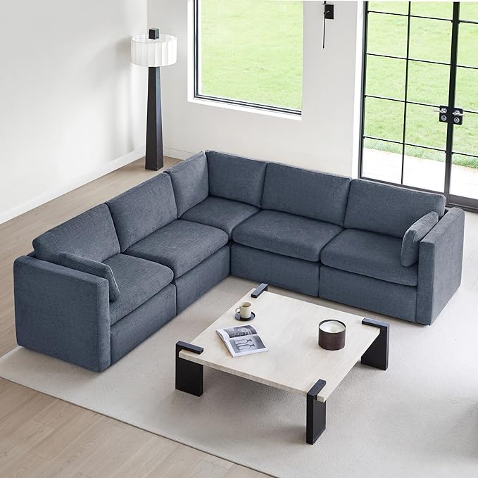 Oversized Modular Sectional Fabric Sofa set, FSC Certified Extra Large L Shaped Couchl