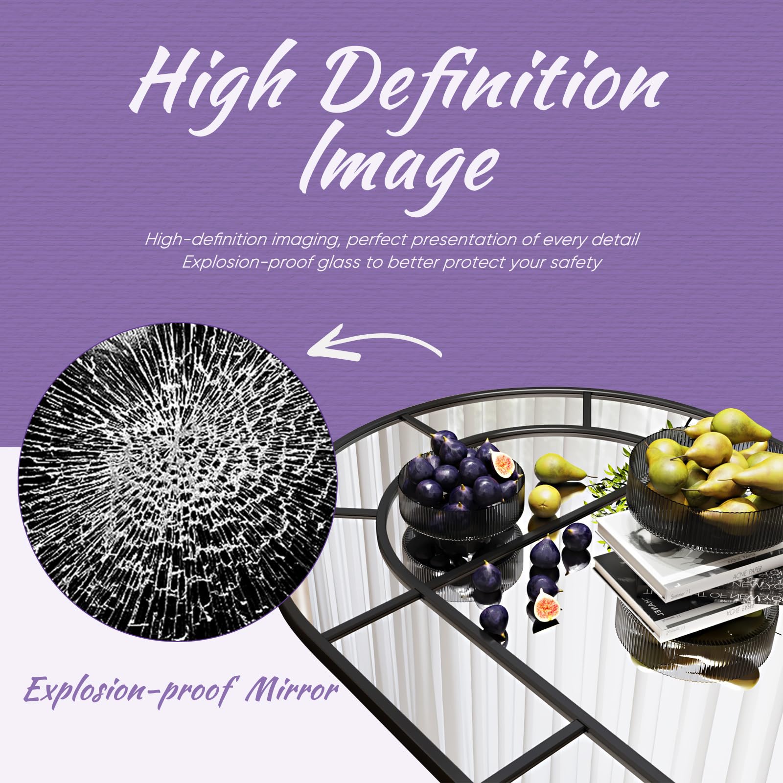 32x48 Arched Black Bathroom Mirror