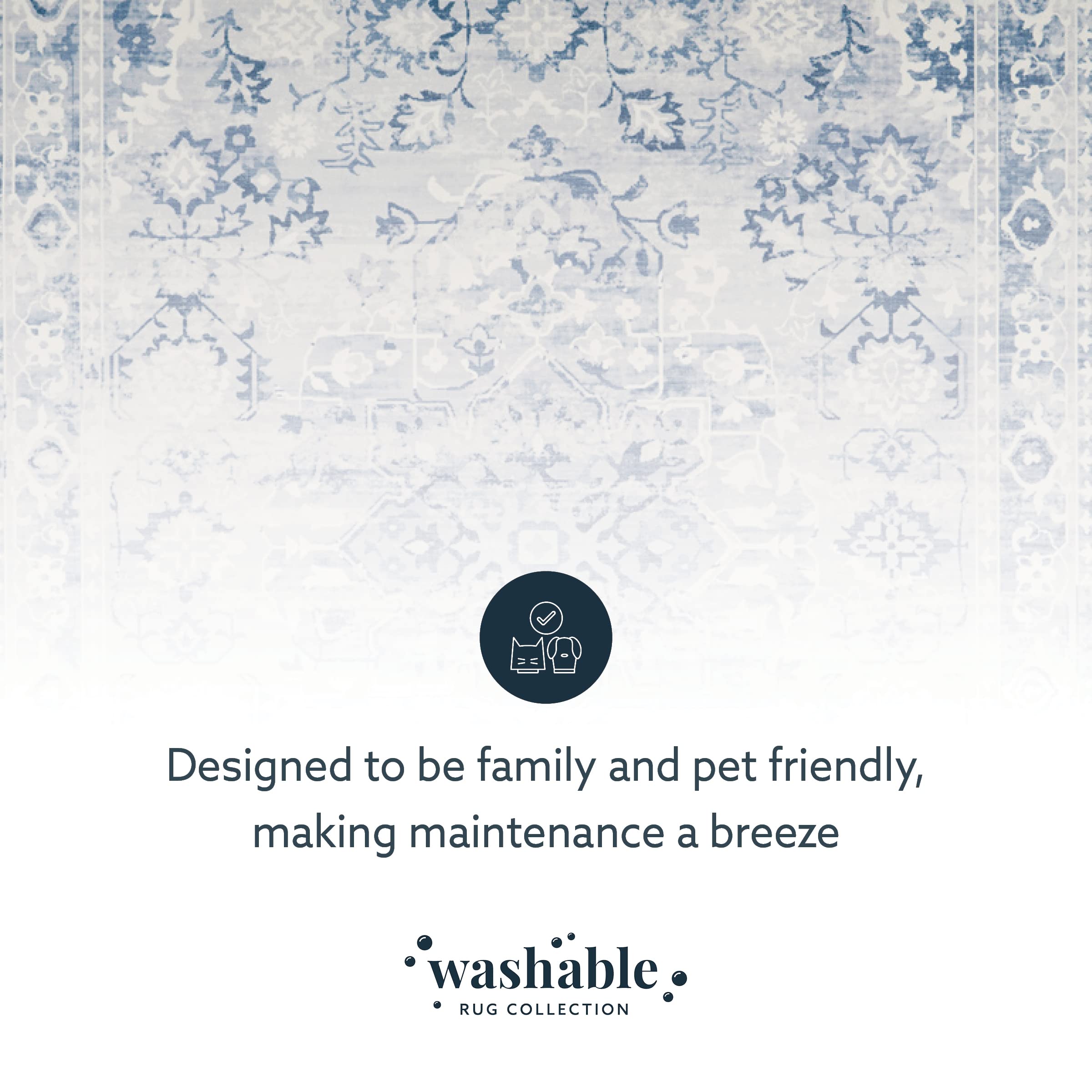 The Anywhere Washable Rug Klinch Grey & Ivory 5' X 7' Area Rug