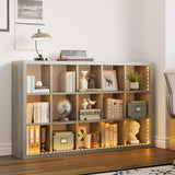 Cube Bookcase Storage Shelf Organizer with LED Lights, 5 Tier Bookshelves and Bookcases