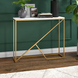 Stella Console Table, 36" Wide, Gold/White