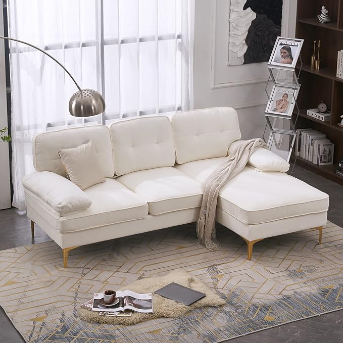 Convertible Sectional Sofa 110" L-Shape Sofa Couch 4-Seat Couch