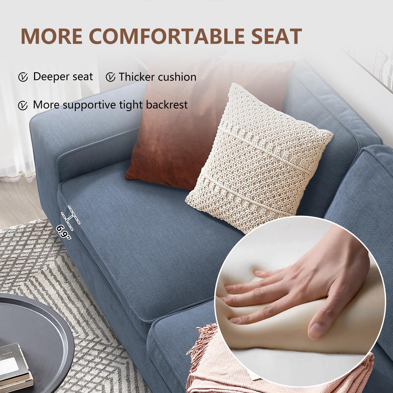 99“ Convertible Sectional Sofa,L Shaped Couch,Multi-Functional Reversible Sofa