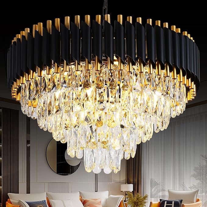 Modern Crystal Chandelier 12 Lights Gold Chandeliers for Dining Room Chandeliers Crystal Living Room