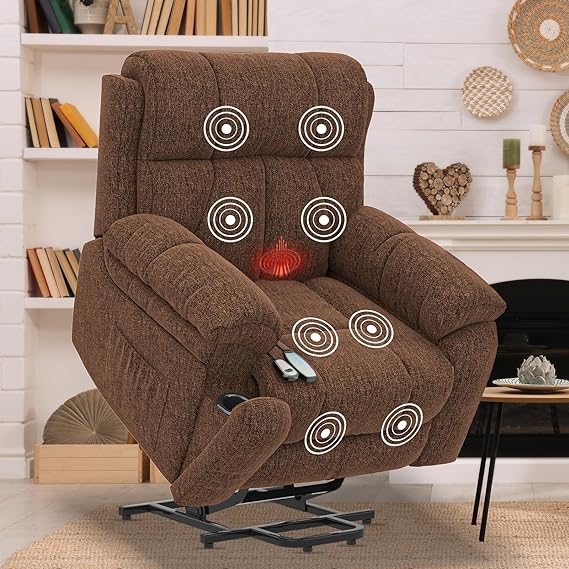 Oversized Lift Chairs Recliner for Elderly with Massage and Heat