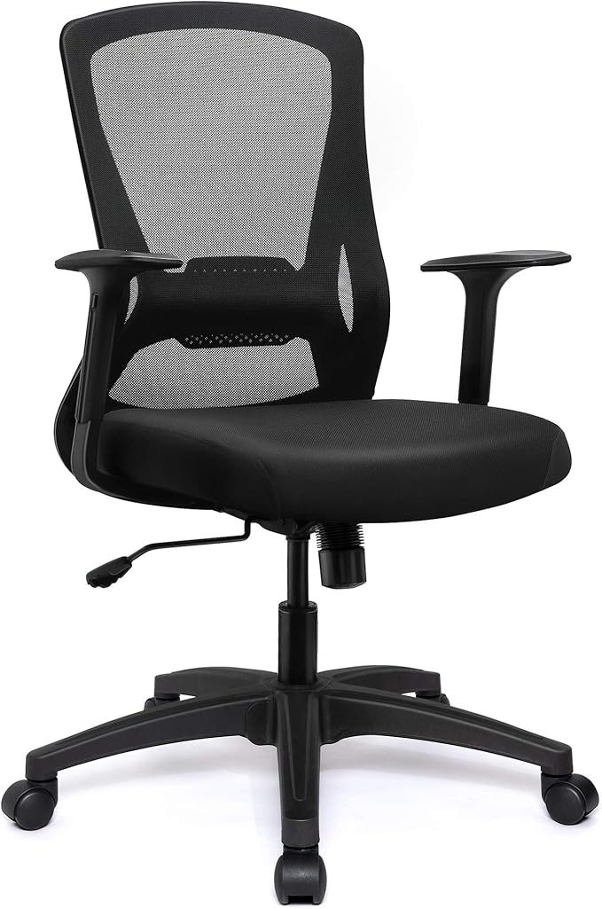 Mesh Office Chair Ergonomic Mid Back Swivel Black Computer Desk Chair