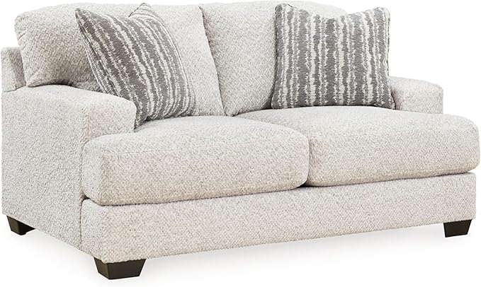 Design by Ashley Maggie Contemporary Loveseat for Living Room, Light Brown