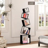 Bookshelf, 5-Tier Bookcase Black, 67" Tall Black Bookshelf,