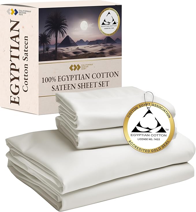 Certified Luxury 100% Egyptian Cotton Sheets, King Size Bed Sheets,