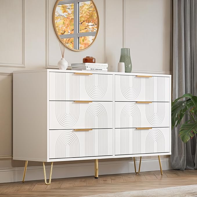 Drawer Dresser, Modern Wood Chest of Drawers, Storage Organizer Dresser for Bedroom