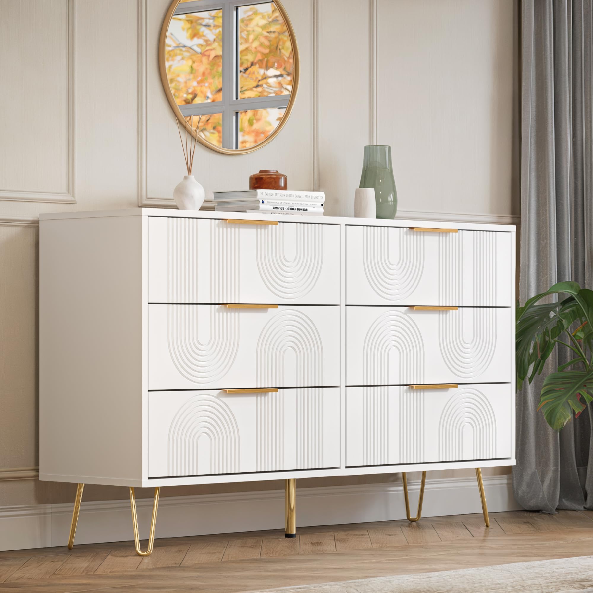 Drawer Dresser, Modern Wood Chest of Drawers, Storage Organizer Dresser for Bedroom