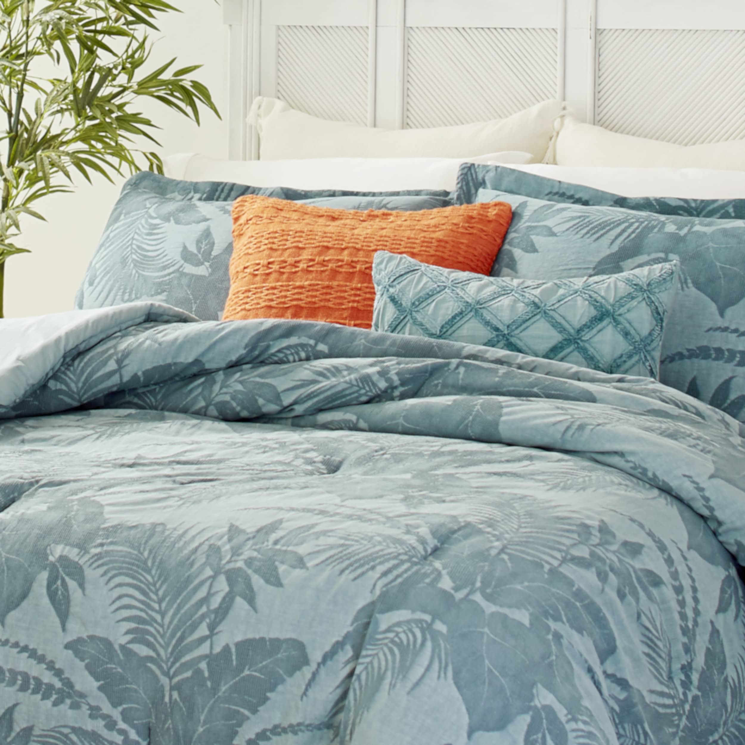 King Comforter Set, Cotton Bedding with Matching Shams & Bedskirt