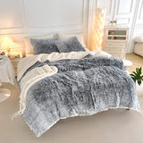 Comforter Set Twin Size 2 Pieces Winter Faux Fur Comforter Set with 1 Pillowcases Ultra Soft