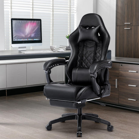 Gaming Chair for Adults 350lbs, Ergonomic Office Chair with Footrest and Adjustable Armrest