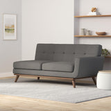 Engage Mid-Century Modern Upholstered Fabric Right-Arm Loveseat in Expectation Gray