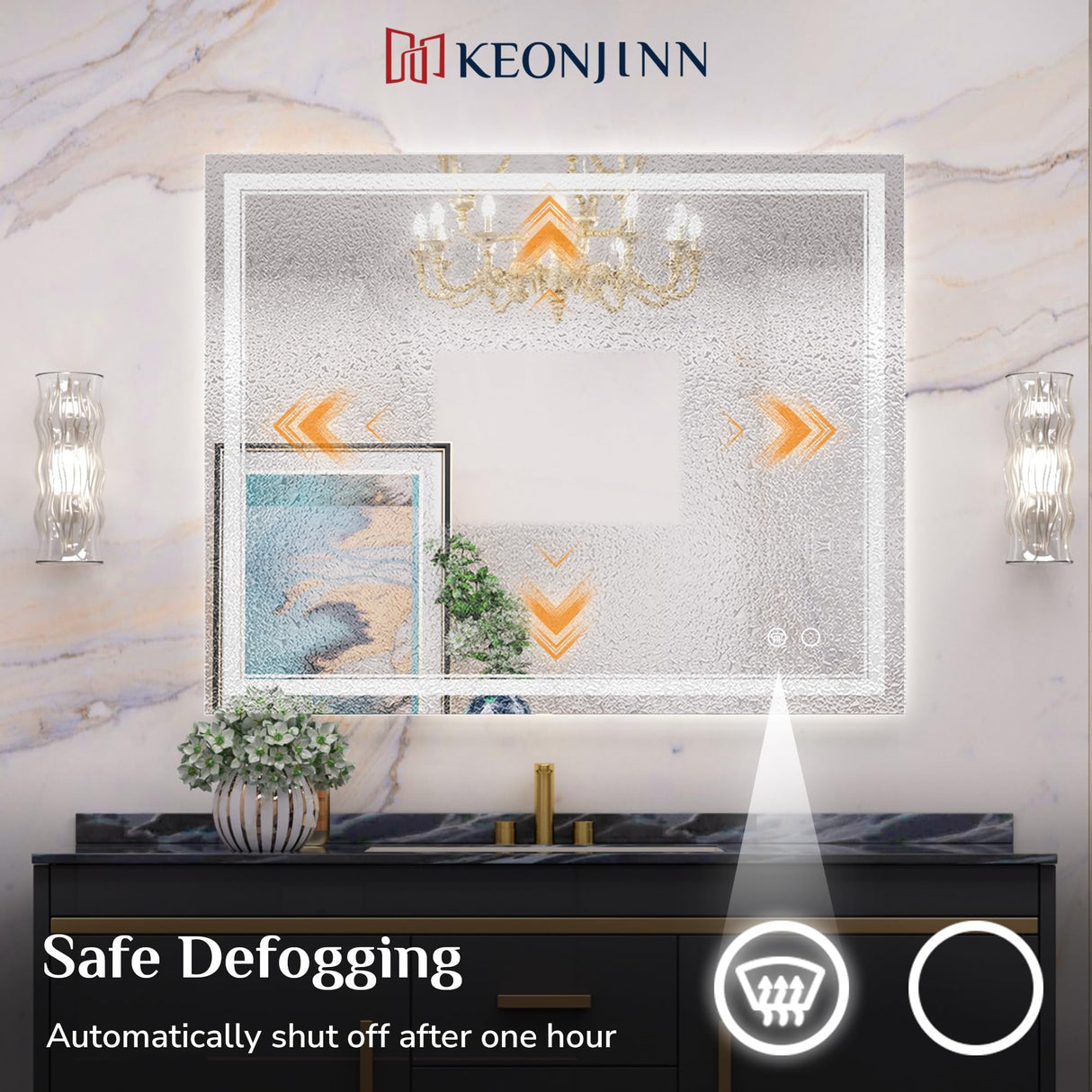 Keonjinn 84 x 32 Inch LED Bathroom Mirror with Lights 3 Color Temperature Frontlit Oversized Vanity Mirror Wall Mounted Anti-Fog, UL Listed LED Driver, Tempered Glass Dimmable Lighted Bathroom Mirror