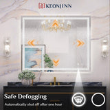 Keonjinn 84 x 32 Inch LED Bathroom Mirror with Lights 3 Color Temperature Frontlit Oversized Vanity Mirror Wall Mounted Anti-Fog, UL Listed LED Driver, Tempered Glass Dimmable Lighted Bathroom Mirror