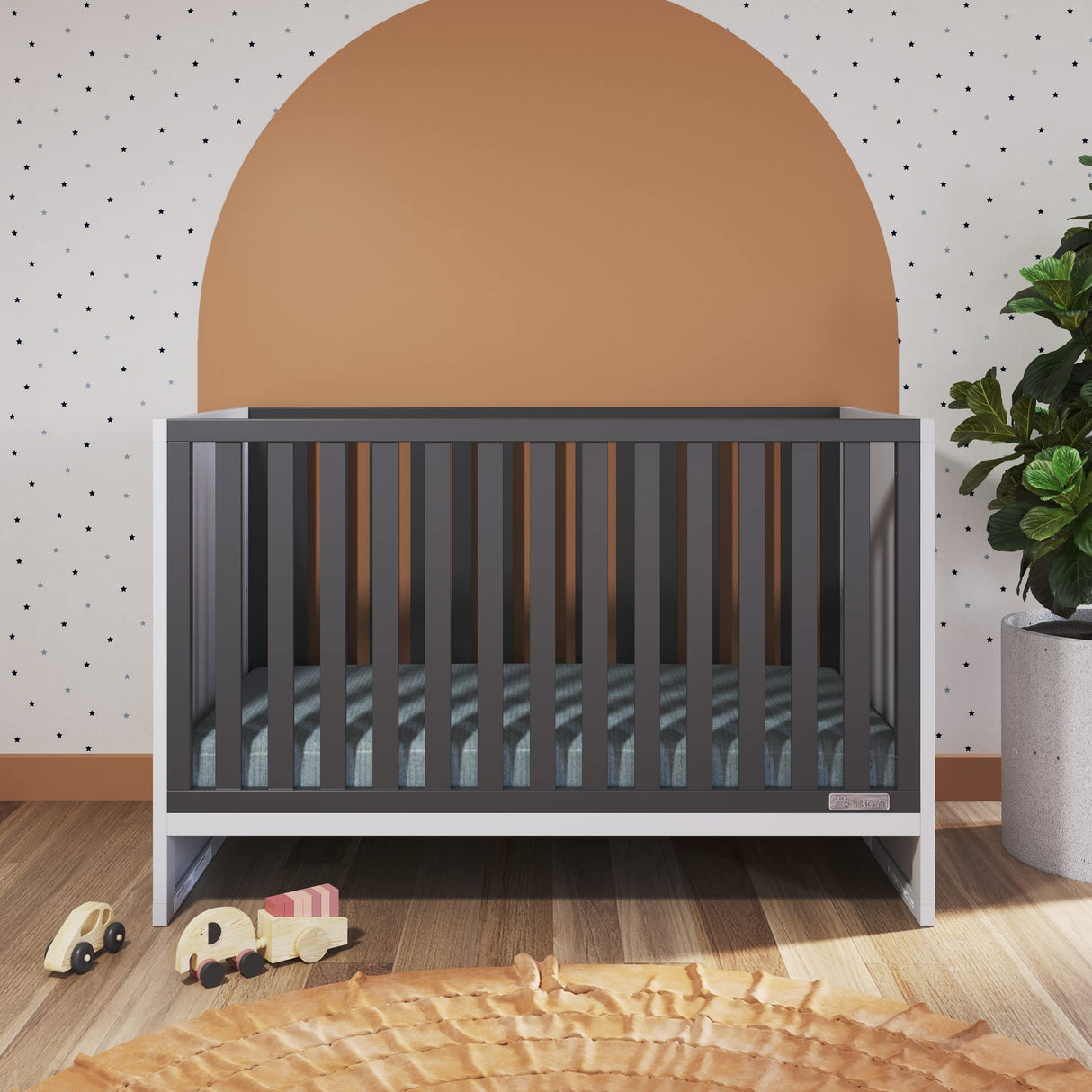 3 in 1 Convertible Crib, Baby Crib Converts to Day Bed, Toddler Bed