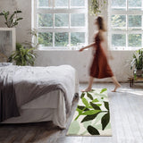 Leaf Bathroom Runner Rug 24x60 Non Slip Long Bathroom Rugs Green Extra Large Bath