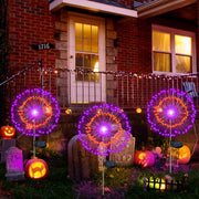 Halloween Firework Lights Outdoor Decorations, 2 Pack Halloween Solar Lights with 8