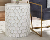 Polly Geometric Honeycomb Indoor Outdoor Accent Stool or Table,