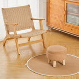 Storage Ottoman, Modern Round Footrest with Soft Padded Seat