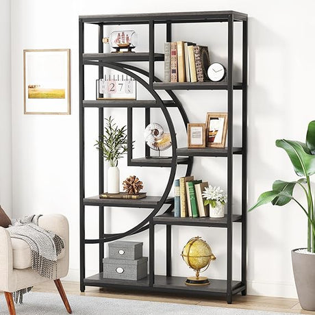 Bookshelf Industrial 5 Tier Etagere Bookcase