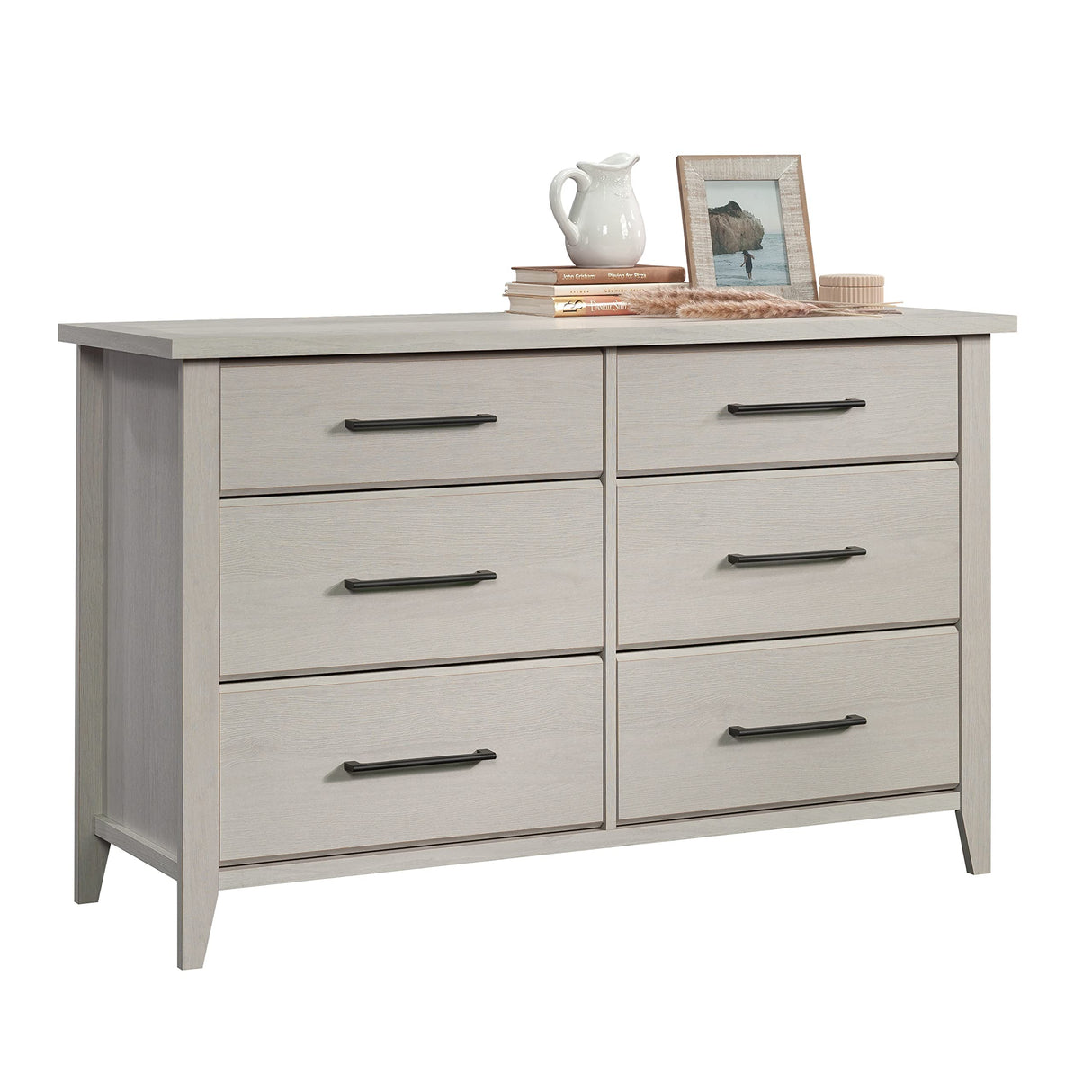 Dresser for Bedroom with LED Lights, 12 Drawers Bedroom Dresser, Black Dresser and Tall Dresser with Open Shelves, Fabric Dressers & Chests of Drawers with Sturdy Metal Frame, White