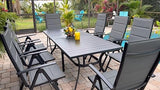 Outdoor Patio Dining Set with 8 Folding Portable Chairs and 1 Rectangle