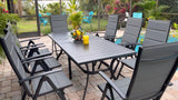 Outdoor Patio Dining Set with 8 Folding Portable Chairs and 1 Rectangle