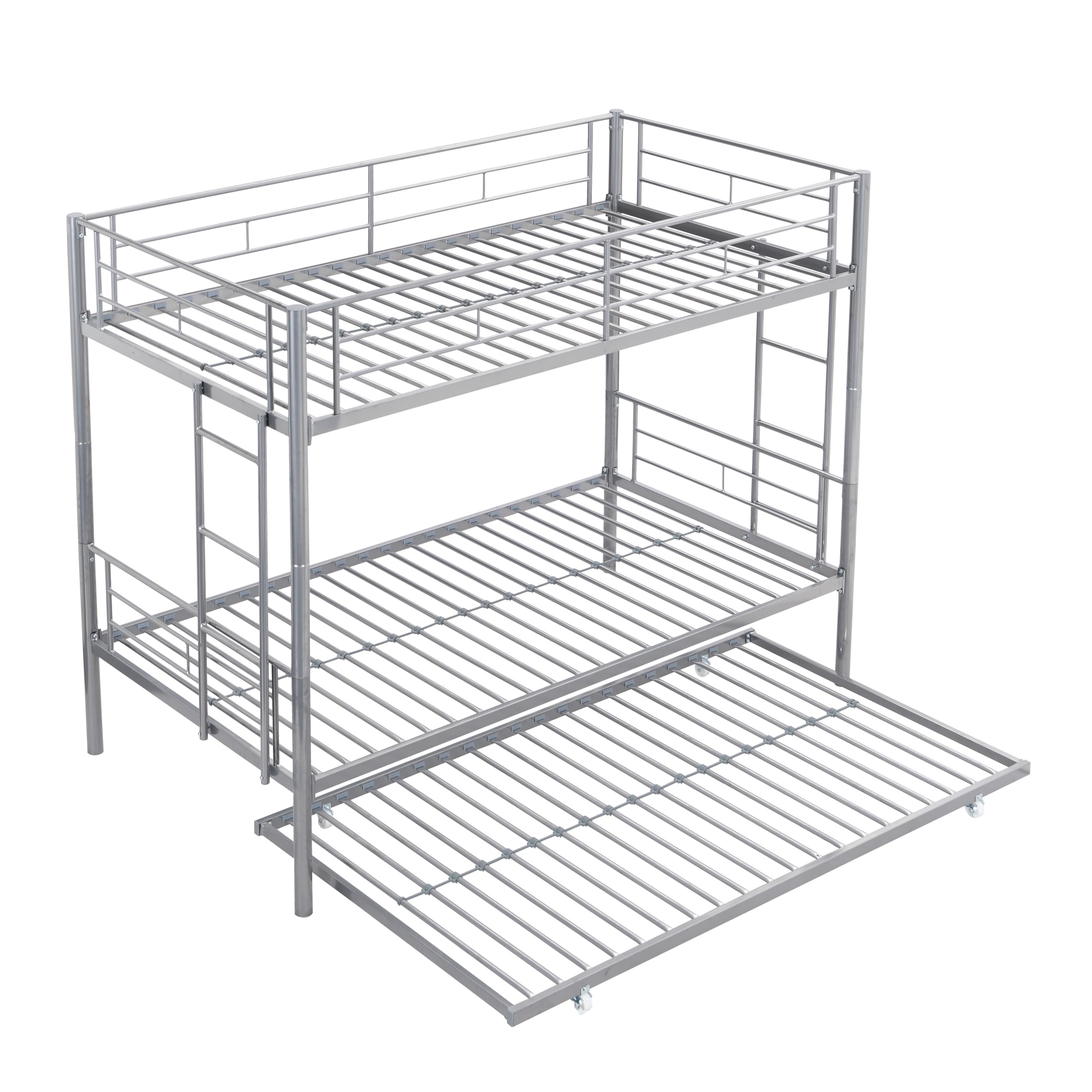 Twin Size Bunk Bed with Safety Guardrail