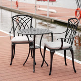 3 Piece Patio Bistro Set with Cushions, Outdoor Bistro Table and Chairs Set of 2